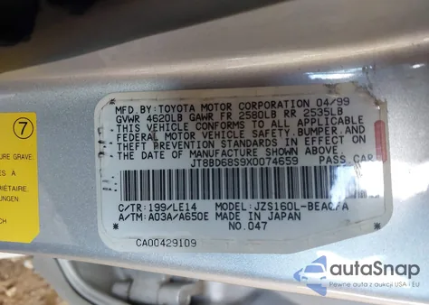 1999 Lexus Gs 300 from USA, damaged, VIN JT8BD68S9X0074659